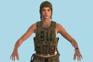 Military Girl 3d model
